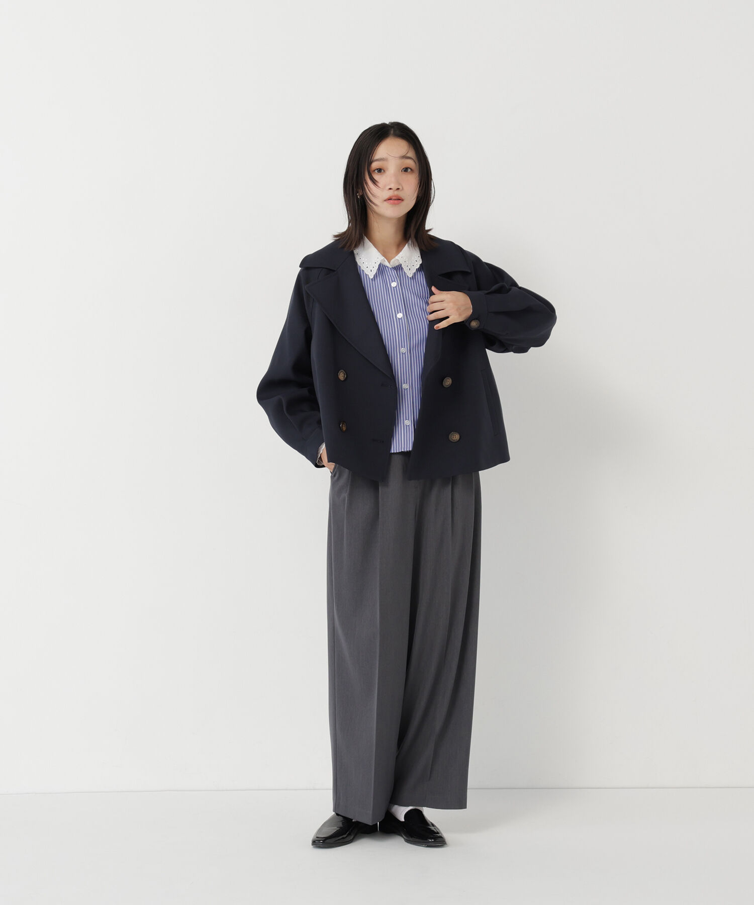  「<ちょうど､いい服>｢おはよう｣から｢おつかれさま｣まで｡ 毎日ﾊｰﾌ 」|ブルゾン・スタジャン|