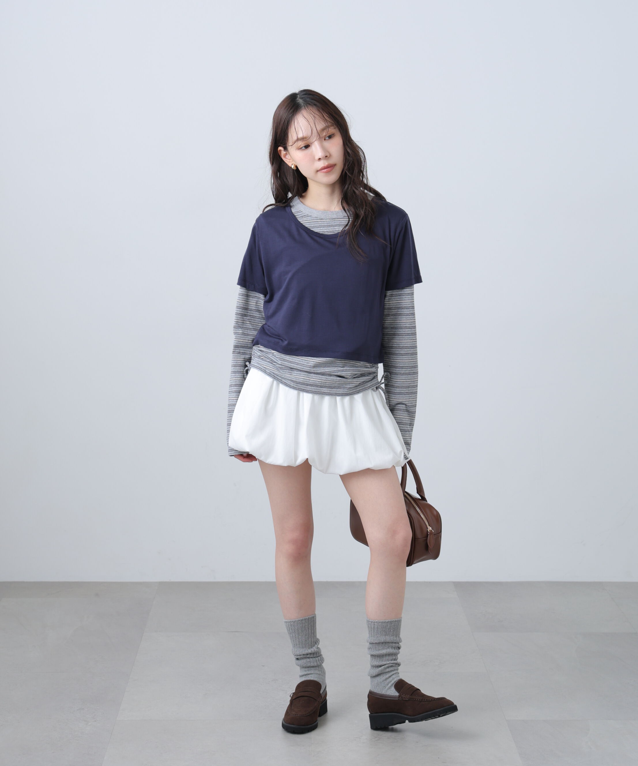  「シアーTシャツレイヤードボーダーロンT」|Tシャツ・カットソー|