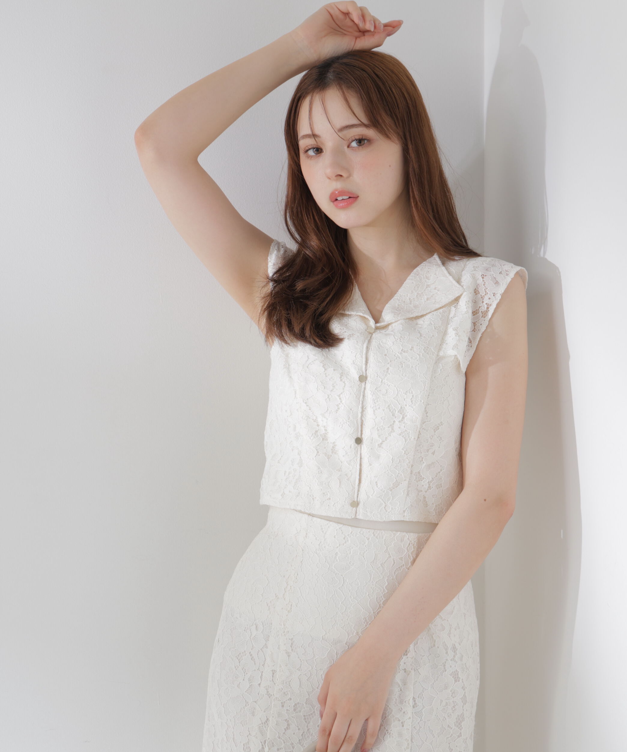 PROPORTION BODY DRESSING「衿付きレースブラウス 26SS」|シャツ・ブラウス|