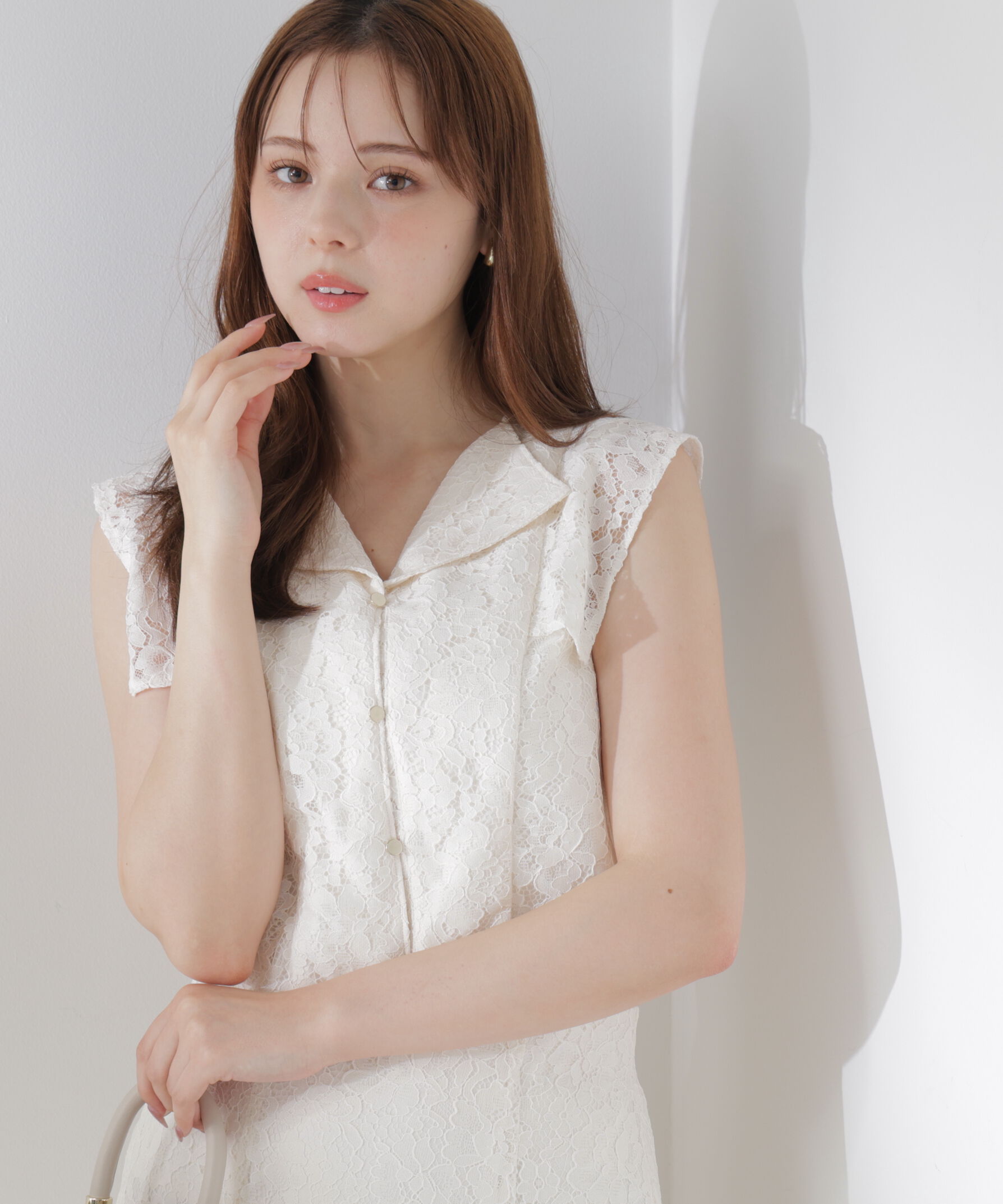 PROPORTION BODY DRESSING「衿付きレースブラウス 26SS」|シャツ・ブラウス|
