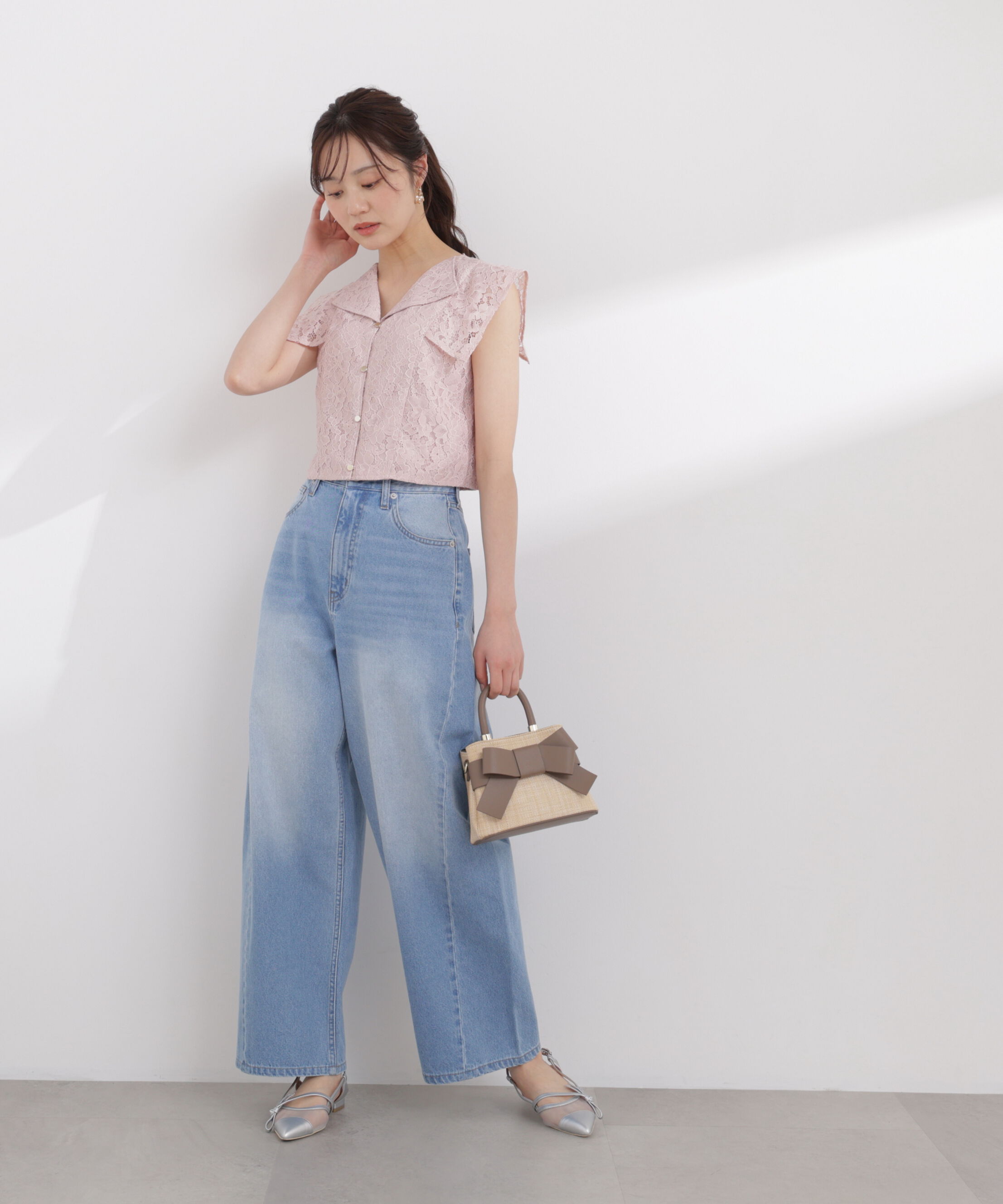 PROPORTION BODY DRESSING「衿付きレースブラウス 26SS」|シャツ・ブラウス|
