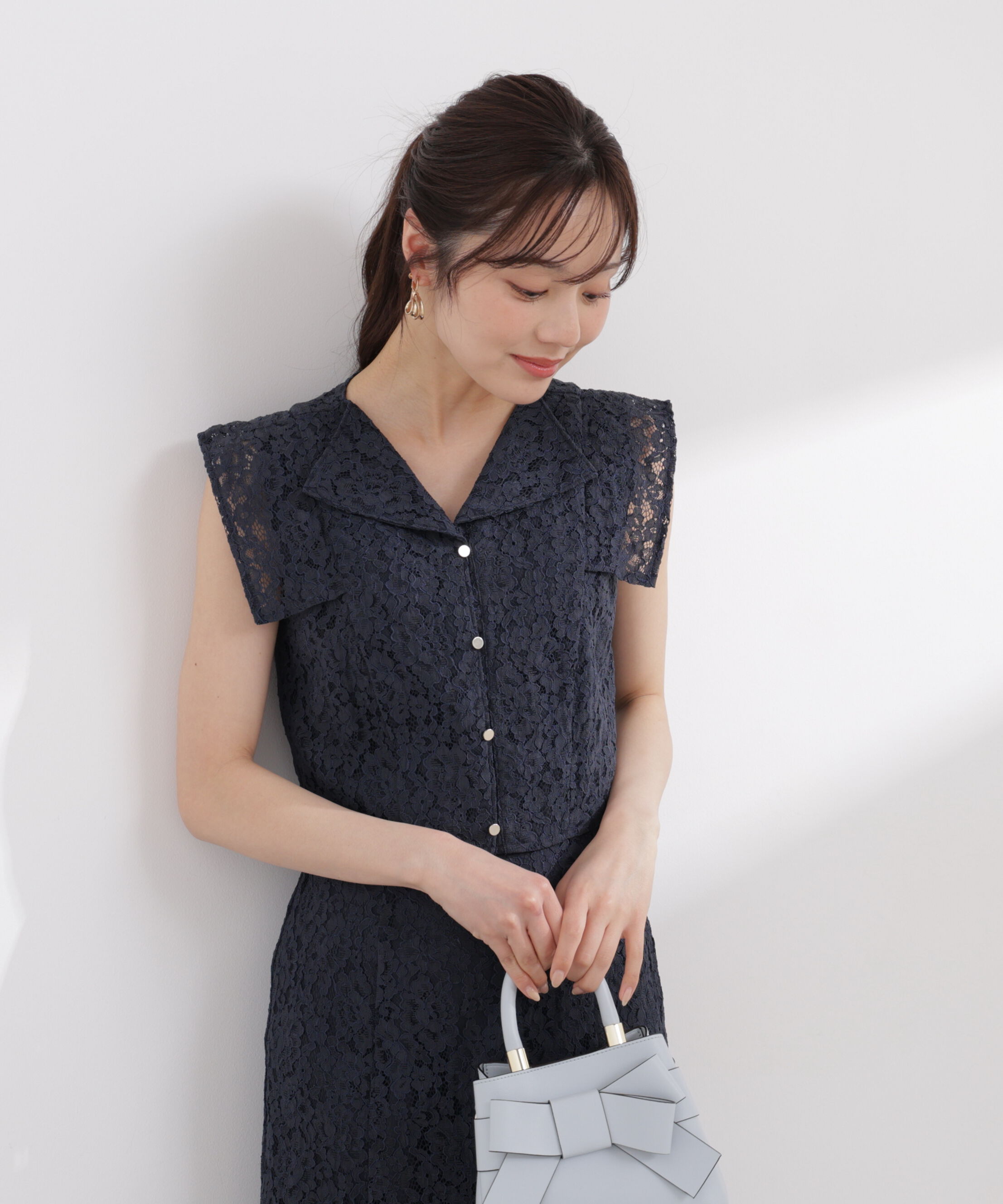 PROPORTION BODY DRESSING「衿付きレースブラウス 26SS」|シャツ・ブラウス|