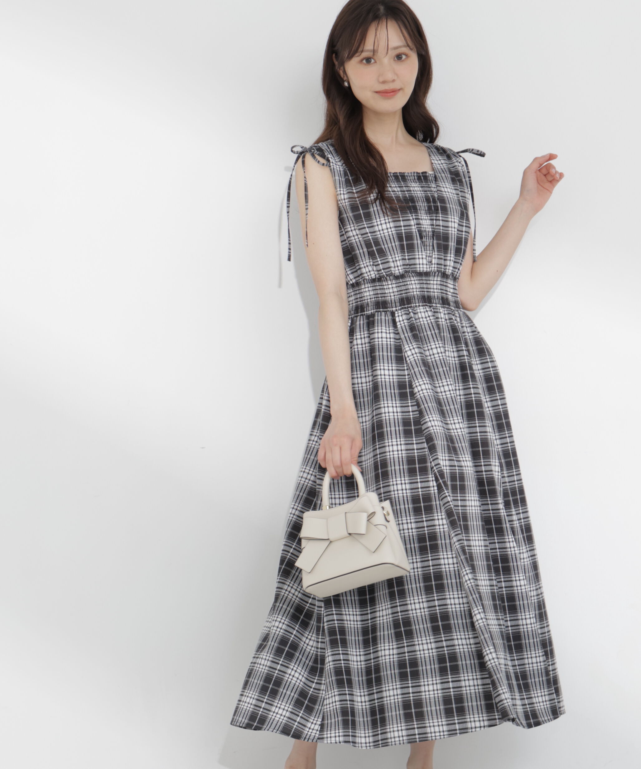 PROPORTION BODY DRESSING「＜中川紅葉さん着用＞ショルダーリボンギャザーワンピース」|ワンピース|
