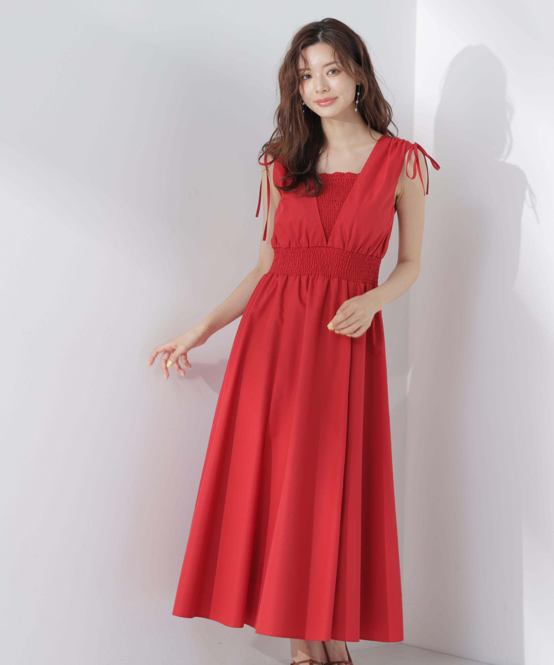 PROPORTION BODY DRESSING「＜中川紅葉さん着用＞ショルダーリボンギャザーワンピース」|ワンピース|
