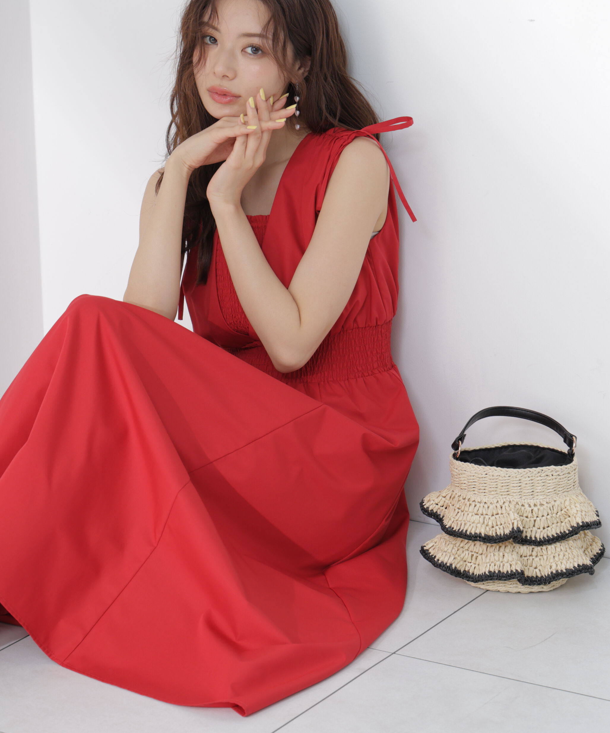 PROPORTION BODY DRESSING「＜中川紅葉さん着用＞ショルダーリボンギャザーワンピース」|ワンピース|