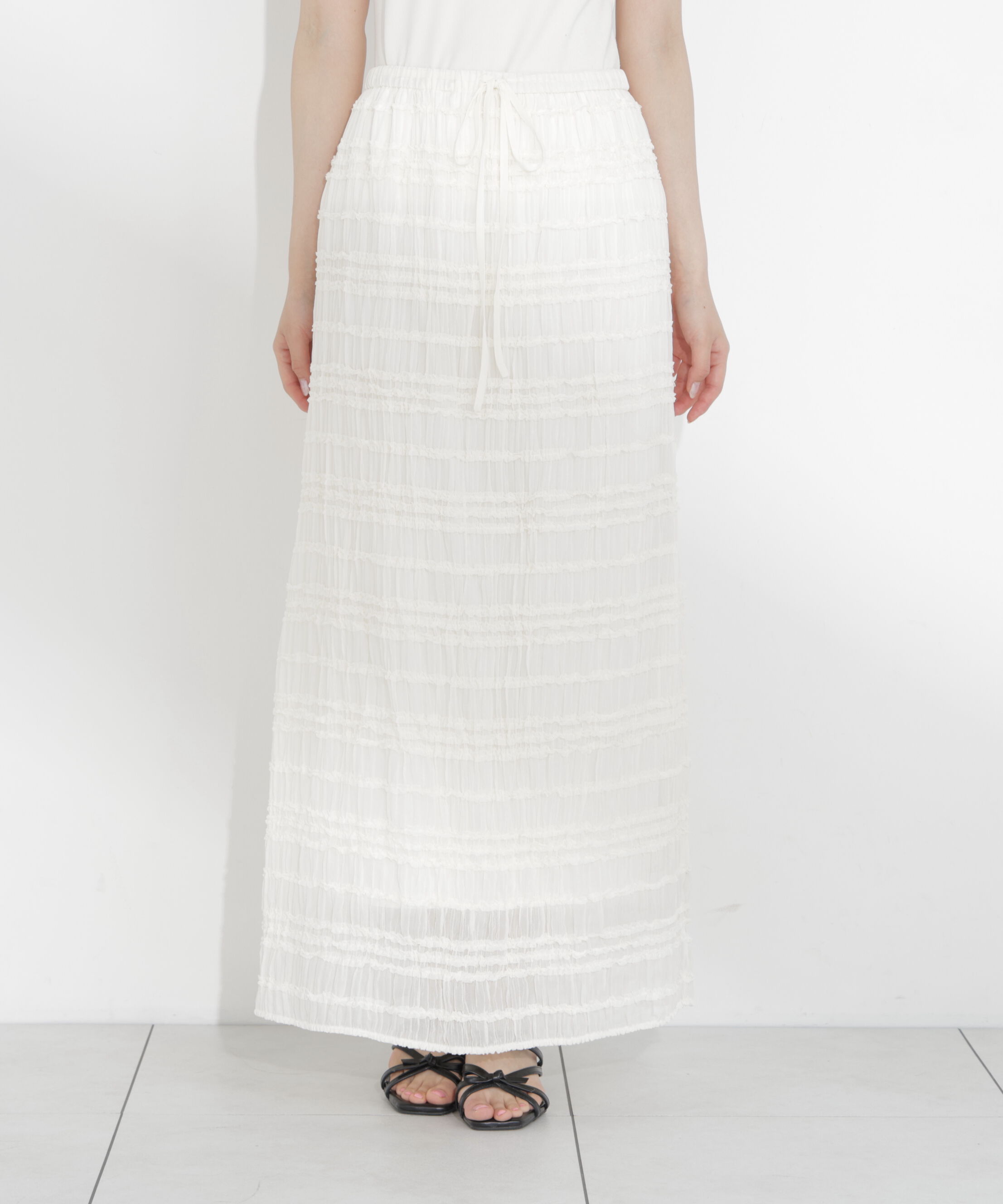 PROPORTION BODY DRESSING「＜a/mie＞フリルシャーリングスカート」|スカート|