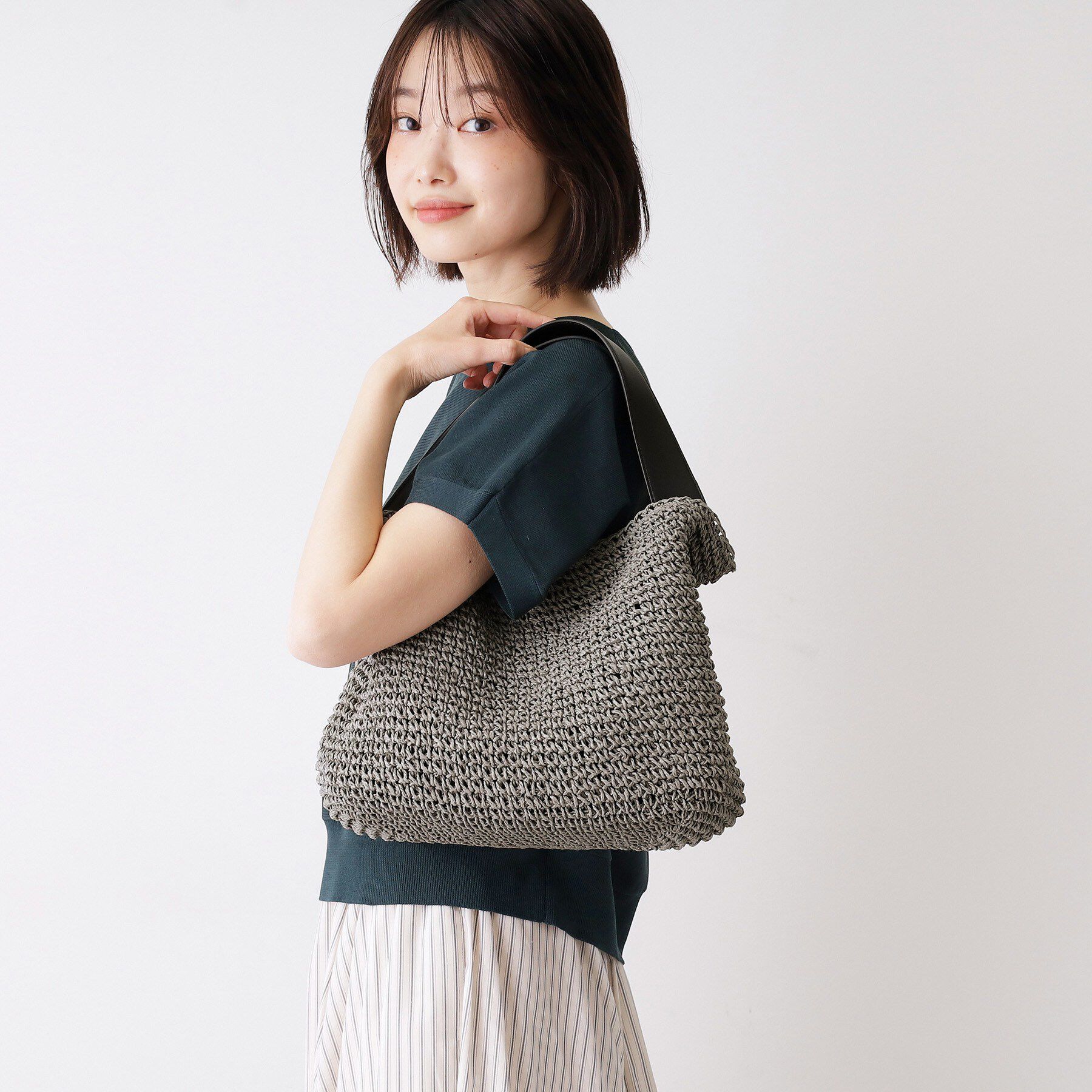 Dessin「【2WAY】ペーパーメッシュショルダートート」|トートバッグ|