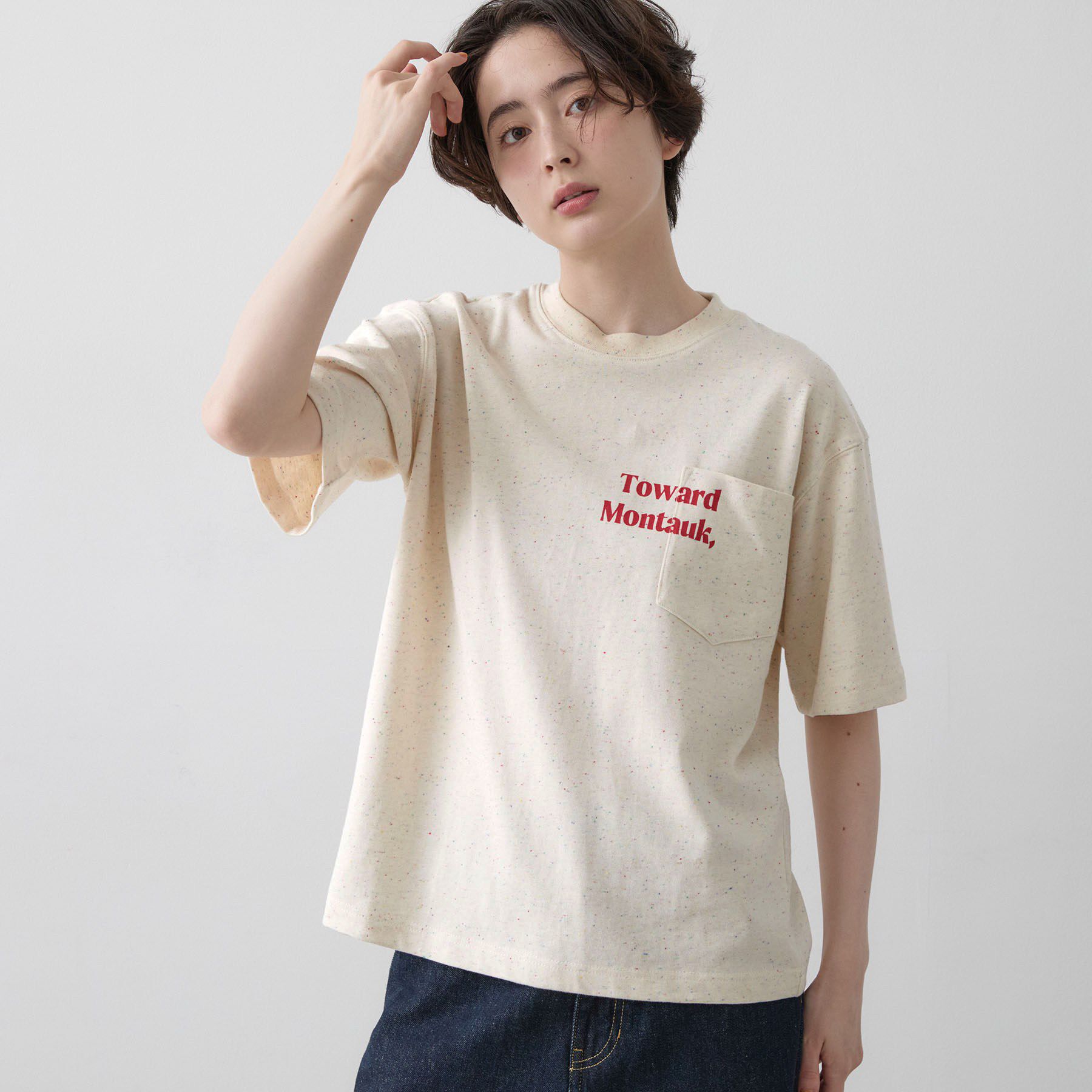Dessin「カラーネップ ポケットTシャツ」|Tシャツ・カットソー|アイボリー(004)