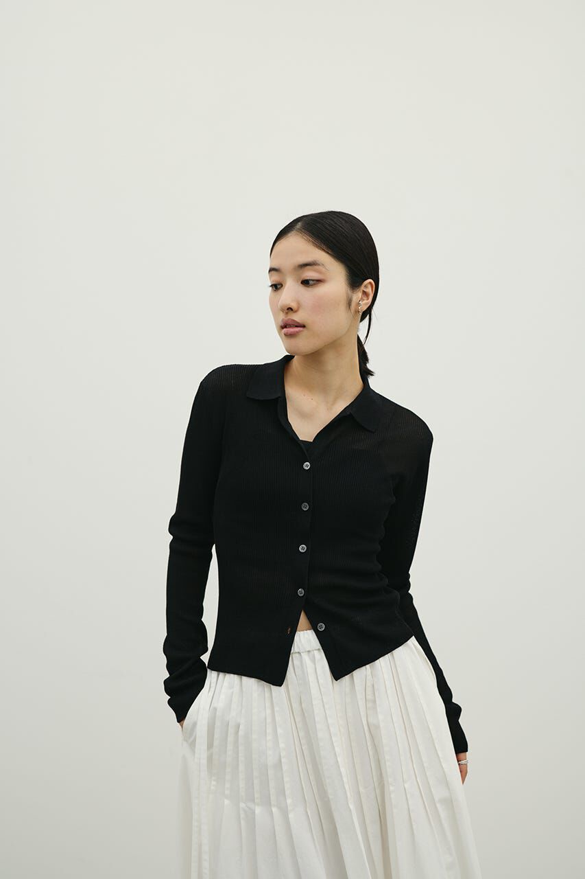 STYLEMIXER「スキッパーニットトップ」|ニット・セーター|BLK