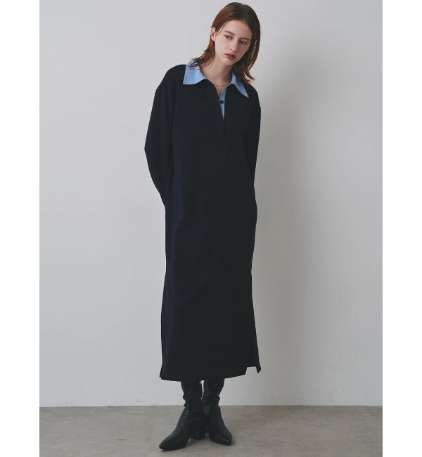 ELENDEEK「BICOLOR POLO OP」|ワンピース|ネイビー