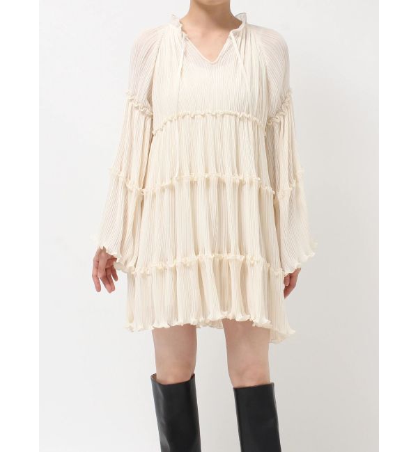 LAGUNAMOON「プリーツシフォンミニワンピース」|ワンピース|