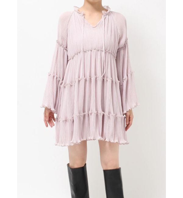 LAGUNAMOON「プリーツシフォンミニワンピース」|ワンピース|