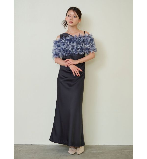 LAGUNAMOON「LADYフラワーチュールショールキャミワンピース」|ドレス|