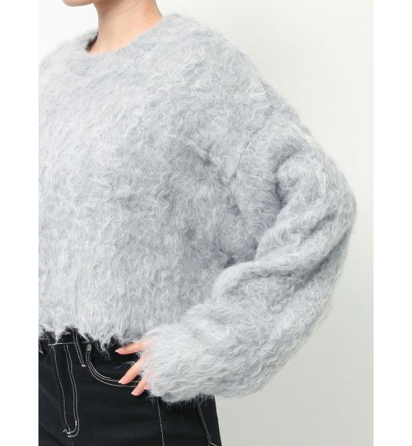 GYDA「モヘアタッチシャギーショートニットトップス【WEB限定】」|ニット・セーター|