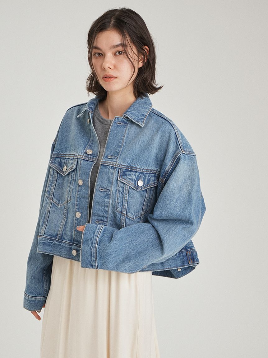 Mila Owen「ワイドスリーブクロップドデニムジャケット」|デニムジャケット|