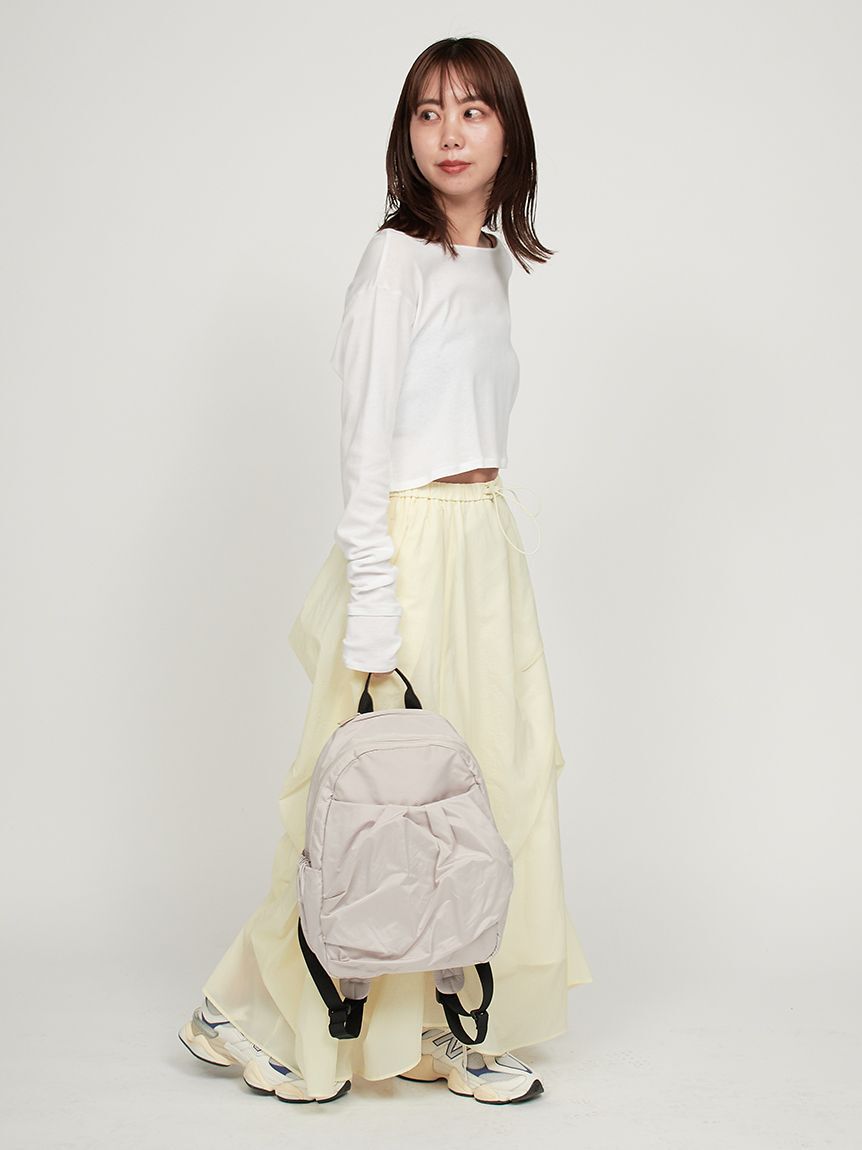 emmi atelier「eco ミニギャザーボディーバックパック/撥水」|リュック|