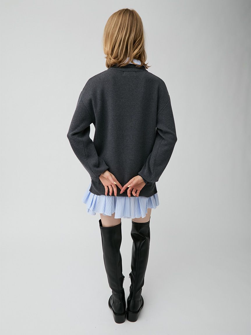 LILY BROWN「シャツドッキングニットミニワンピース」|ワンピース|
