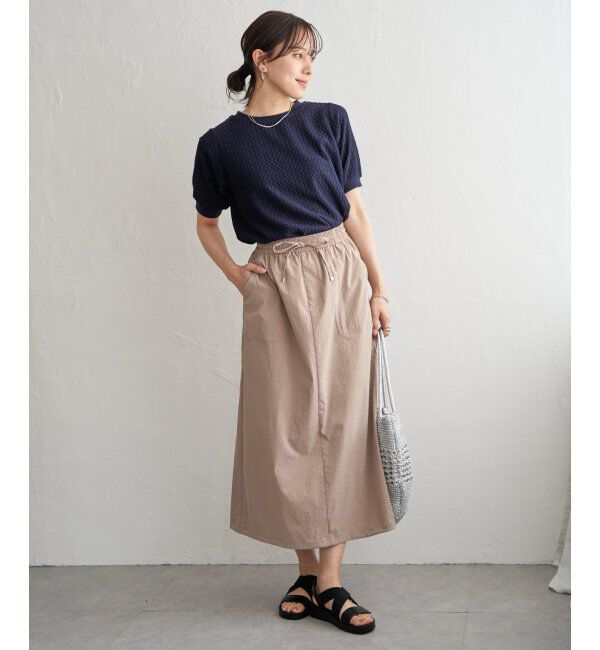 ikka「【雑誌InRed6月号掲載】幾何学柄ジャカード半袖プルオーバー 【親子コーデ】」|Tシャツ・カットソー|