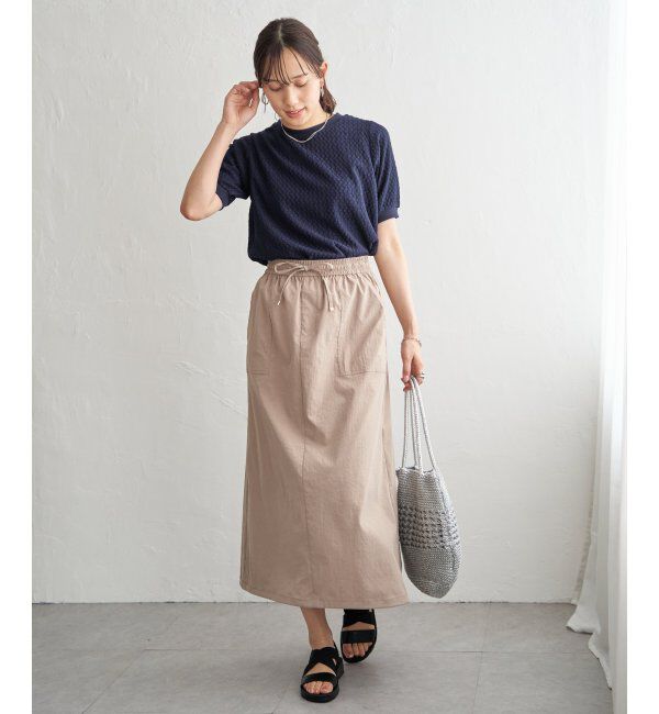 ikka「【雑誌InRed6月号掲載】幾何学柄ジャカード半袖プルオーバー 【親子コーデ】」|Tシャツ・カットソー|