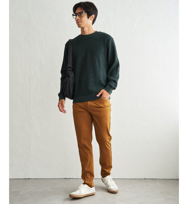 ikka「ビッグ縦ワッフルクルーネックプルオーバー」|パーカー|