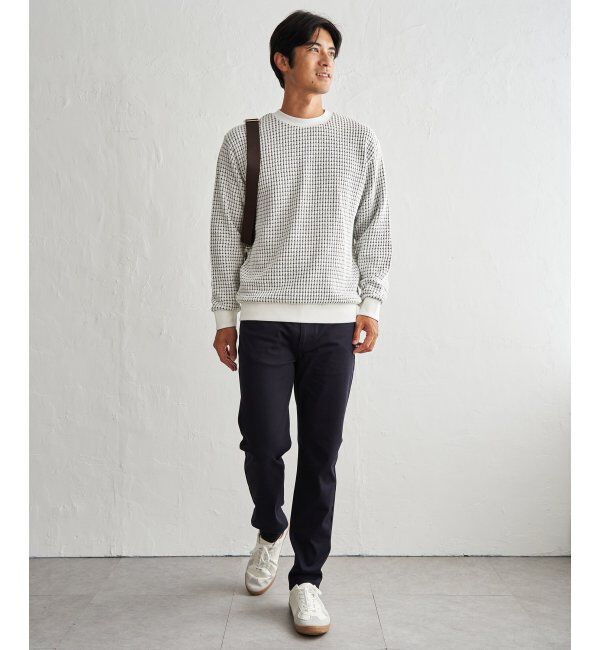 ikka「ビッグ縦ワッフルクルーネックプルオーバー」|パーカー|