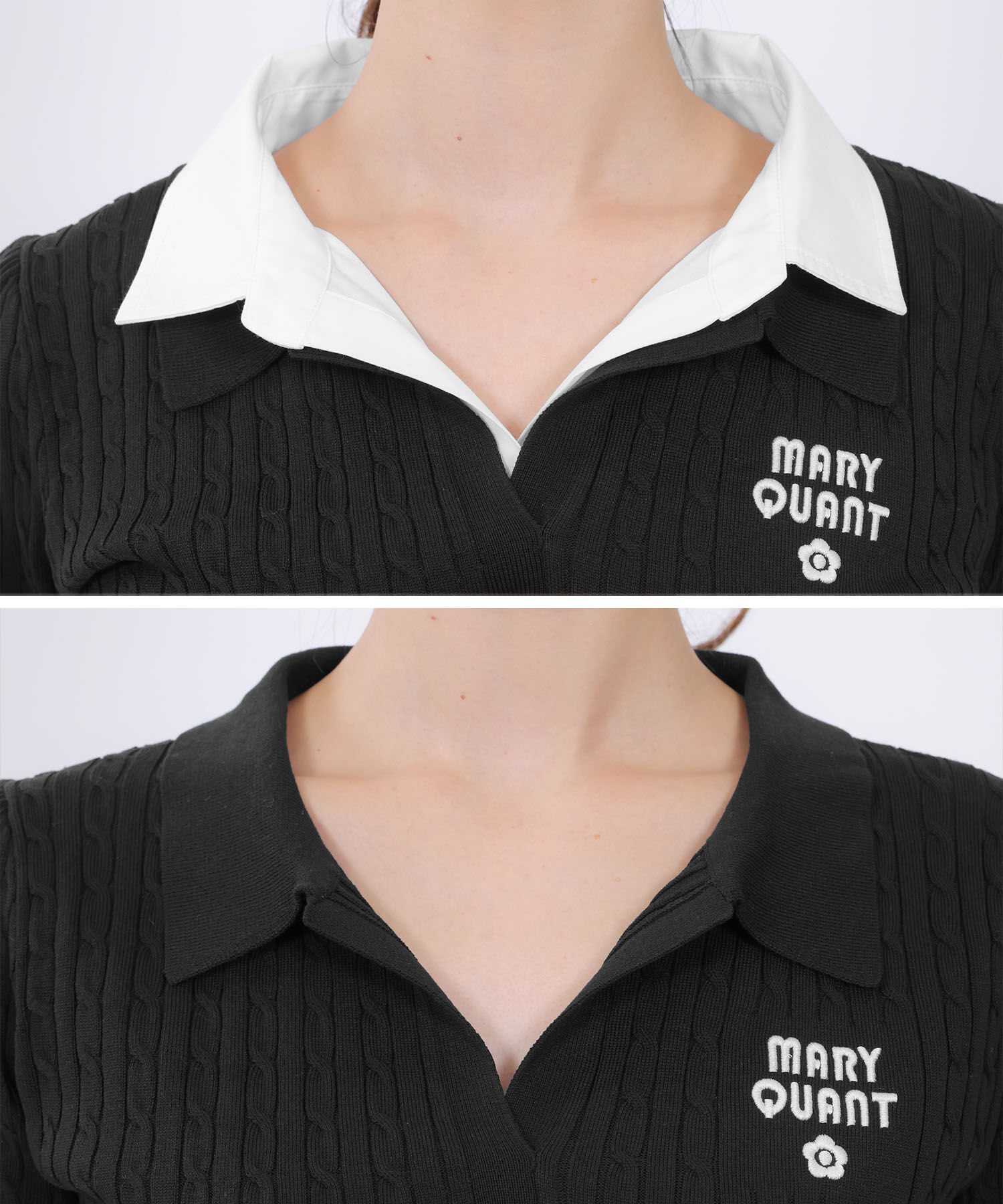 MARY QUANT「レイヤードポロ プルオーバー」|ポロシャツ|