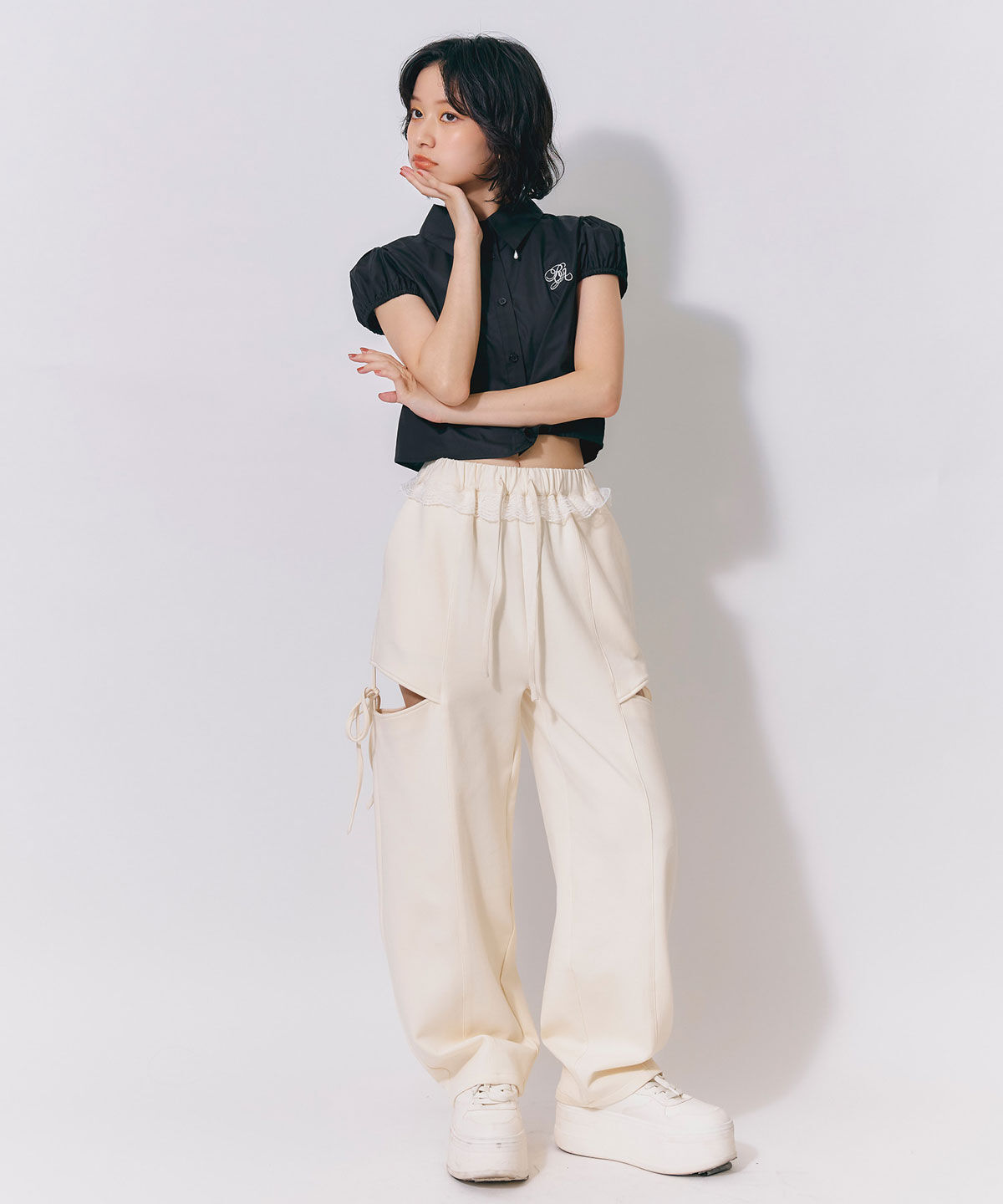 REDYAZEL「ウエストレースサイドカットアウトパンツ」|その他|