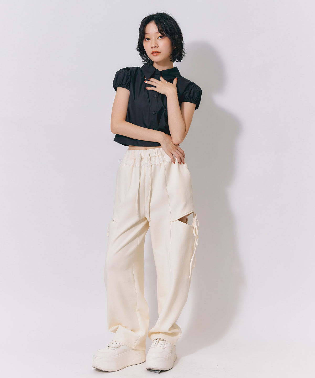 REDYAZEL「ウエストレースサイドカットアウトパンツ」|その他|