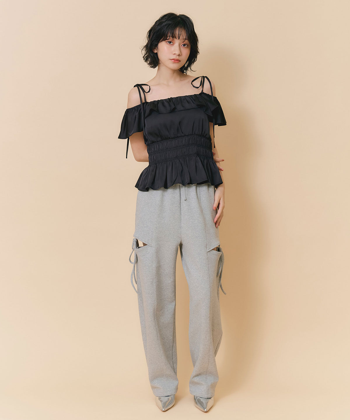 REDYAZEL「ウエストレースサイドカットアウトパンツ」|その他|