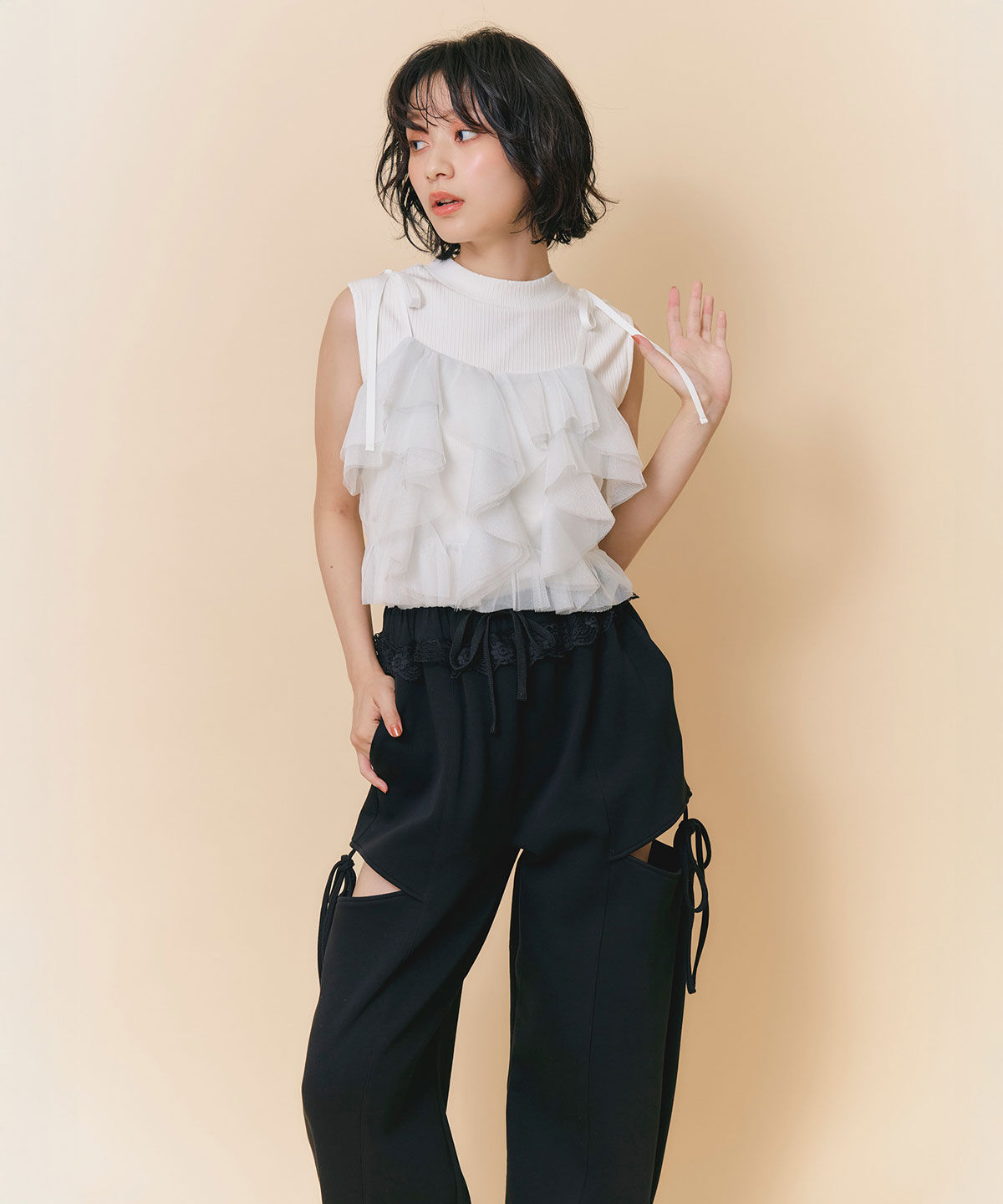 REDYAZEL「ウエストレースサイドカットアウトパンツ」|その他|