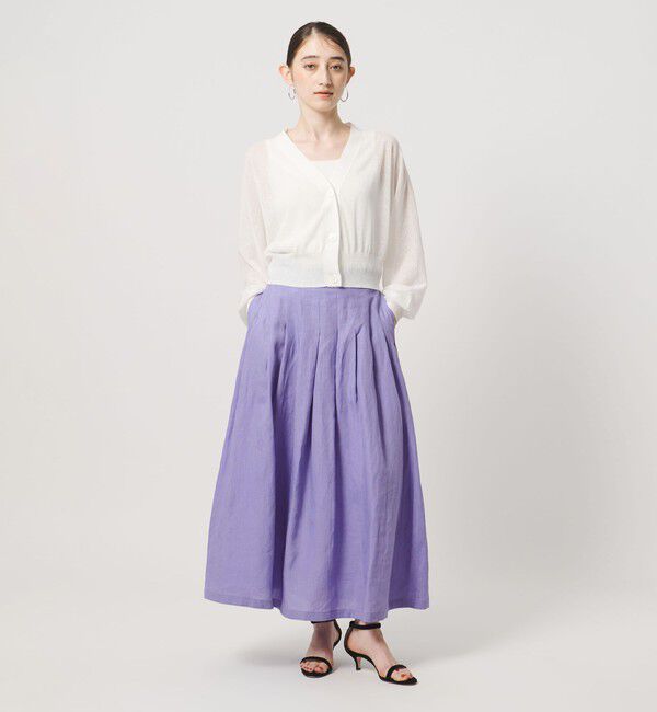 UNITED ARROWS「リネン タック ロングスカート ‐ウォッシャブル‐」|スカート|