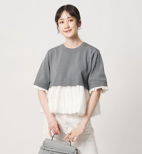 UNITED ARROWS「カットワーク バルーン シルエット ニット ‐ウォッシャブル‐」|ニット・セーター|