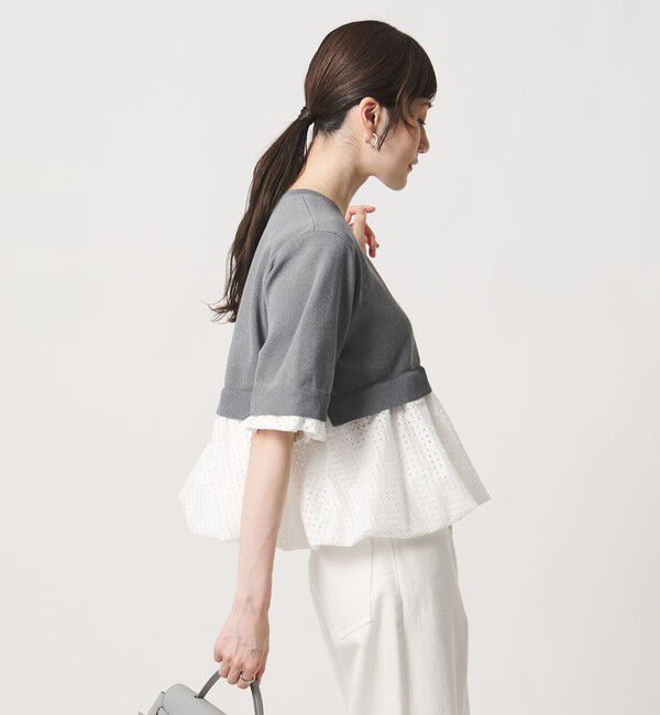 UNITED ARROWS「カットワーク バルーン シルエット ニット ‐ウォッシャブル‐」|ニット・セーター|