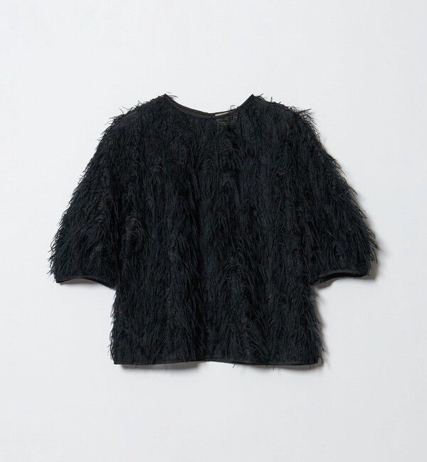 UNITED ARROWS「へアリー フリンジ ブラウス ‐ウォッシャブル‐」|シャツ・ブラウス|BLACK