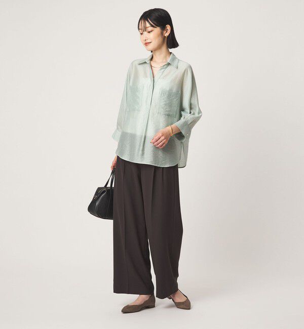 UNITED ARROWS green label relaxing「エアリーシアー スキッパー ポケット シャツ 接触冷感」|シャツ・ブラウス|
