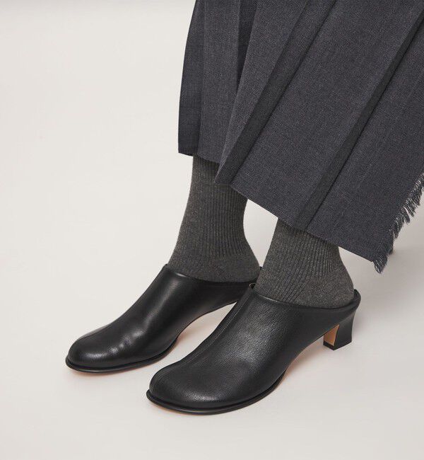 UNITED ARROWS green label relaxing「＜RUBAN＞オブリークトゥ ミュール」|その他|BLACK
