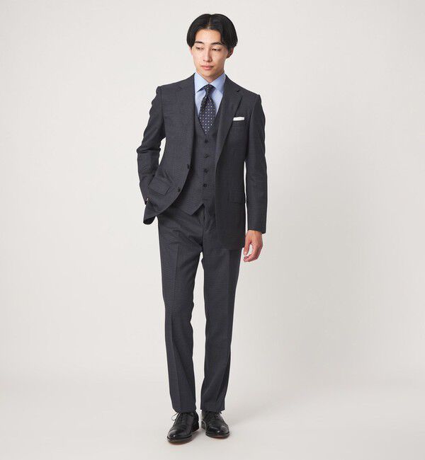 UNITED ARROWS green label relaxing「コットン ヘリンボーン ワイドカラー ドレスシャツ -形態安定-」|シャツ・ブラウス|