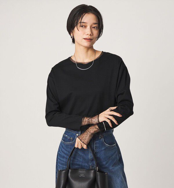 UNITED ARROWS green label relaxing「ドット ソデ チュール プルオーバー カットソー」|Tシャツ・カットソー|