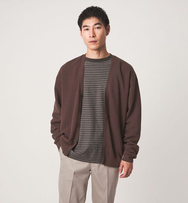 UNITED ARROWS green label relaxing「コットン カシミヤ ミラノリブ Vネック カーディガン -ハンドウォッシャブル-」|カーディガン|MD.BROWN