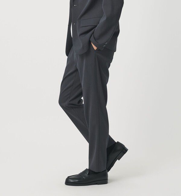 BEAUTY&YOUTH UNITED ARROWS「トリクシオン/TRIXION シャンブレー 1P テーパード スラックス NO.5 セットアップ対応 ウォッシャブル」|チノ|