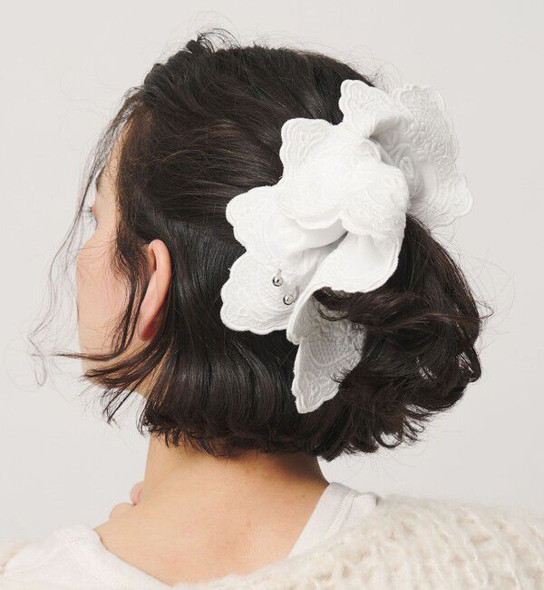 BEAUTY&YOUTH UNITED ARROWS「＜heyep＞ピアス レース シュシュ」|ヘアゴム・シュシュ|WHITE
