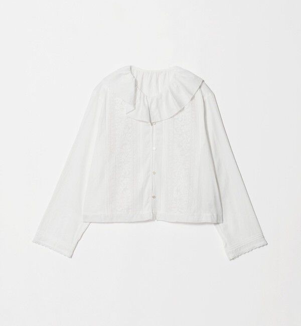 BEAUTY&YOUTH UNITED ARROWS「エンブロイダリー フリルカラー シャツ」|シャツ・ブラウス|WHITE