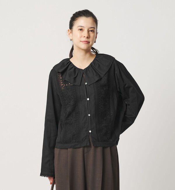 BEAUTY&YOUTH UNITED ARROWS「エンブロイダリー フリルカラー シャツ」|シャツ・ブラウス|