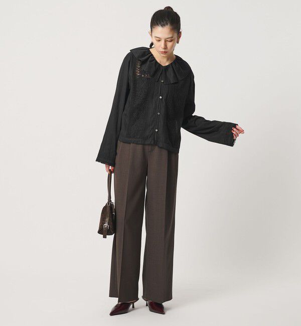 BEAUTY&YOUTH UNITED ARROWS「エンブロイダリー フリルカラー シャツ」|シャツ・ブラウス|