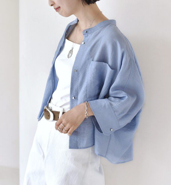 SHIPS for women「〈手洗い可〉NEW シルク混 シアー 羽織 シャツ」|シャツ・ブラウス|
