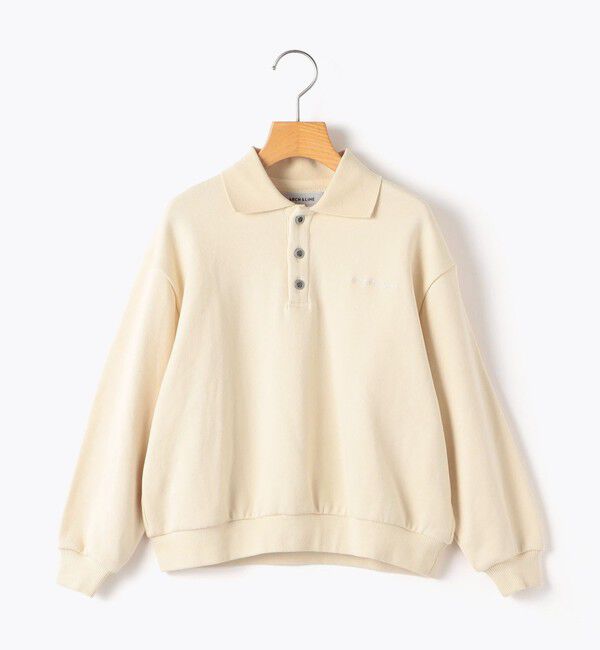 SHIPS KIDS「【SHIPS KIDS別注】ARCH＆LINE:140～160cm / コットン ポロ スウェット」|スウェット・ジャージ|ベージュ