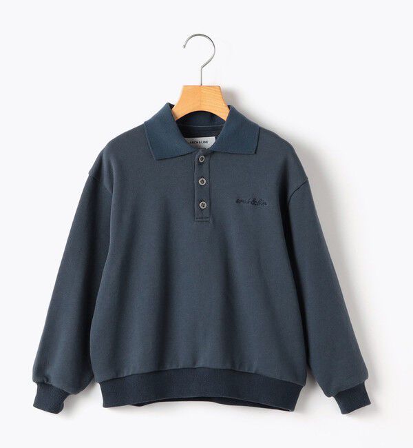 SHIPS KIDS「【SHIPS KIDS別注】ARCH＆LINE:140～160cm / コットン ポロ スウェット」|スウェット・ジャージ|コバルトブルー