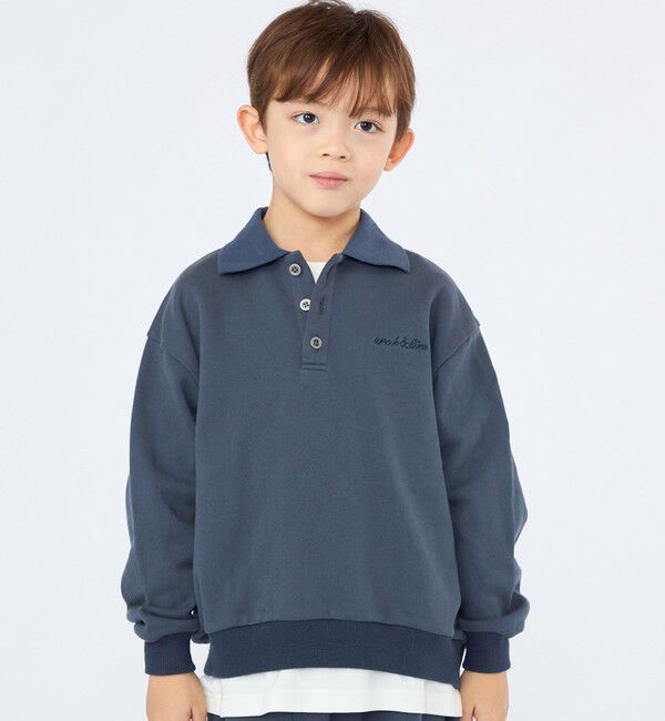 SHIPS KIDS「【SHIPS KIDS別注】ARCH＆LINE:100～130cm / コットン ポロ スウェット」|スウェット・ジャージ|