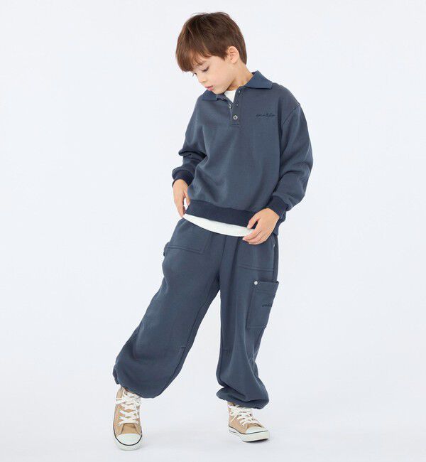 SHIPS KIDS「【SHIPS KIDS別注】ARCH＆LINE:100～130cm / コットン ポロ スウェット」|スウェット・ジャージ|