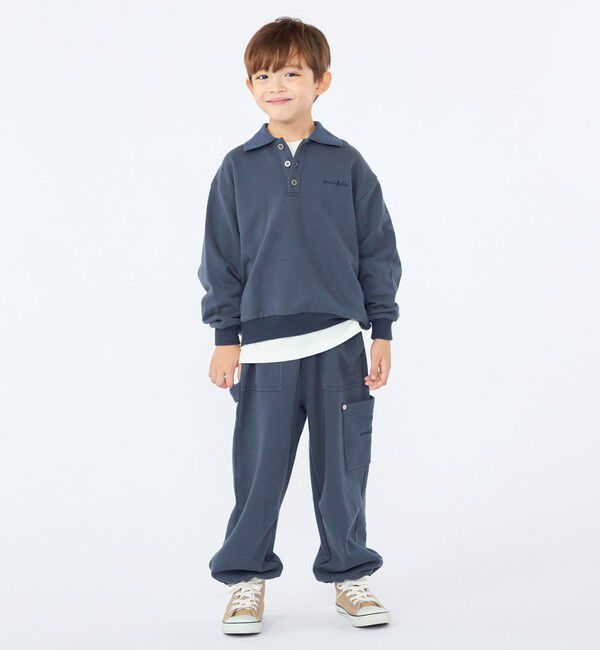 SHIPS KIDS「【SHIPS KIDS別注】ARCH＆LINE:100～130cm / コットン ポロ スウェット」|スウェット・ジャージ|